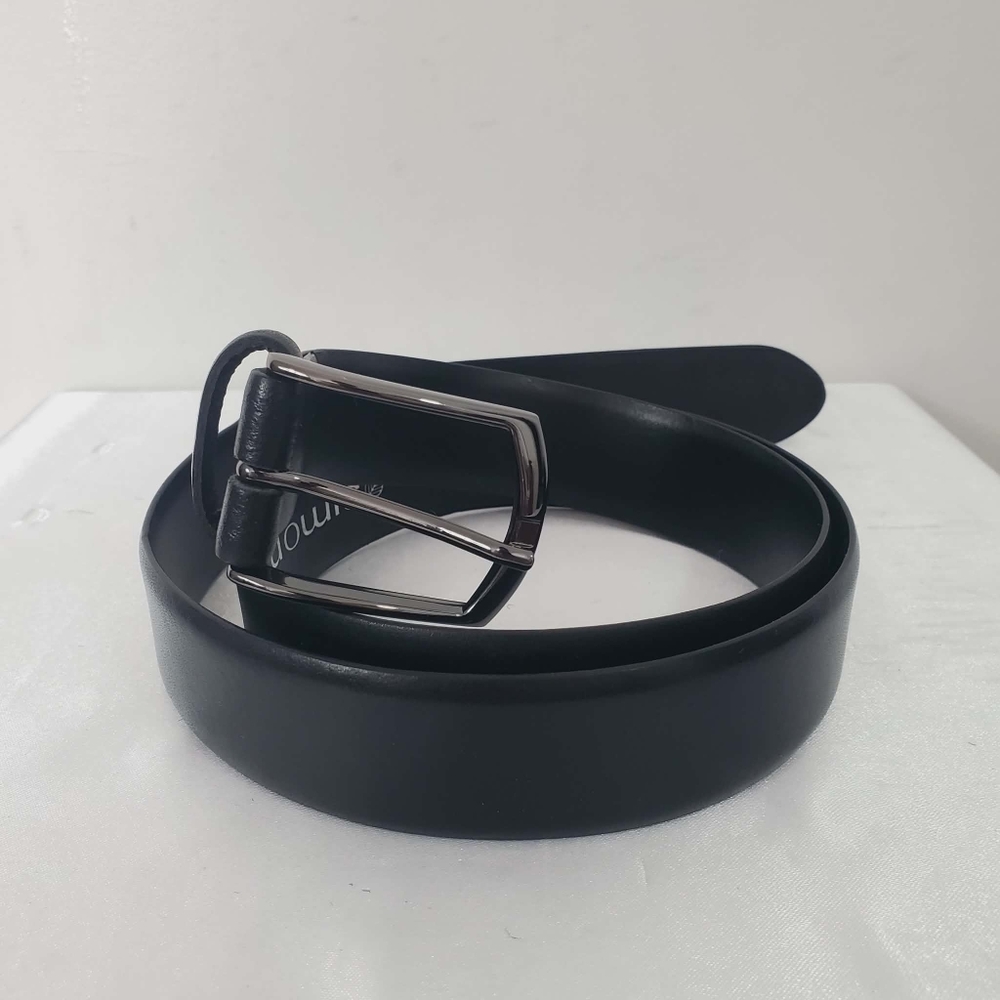 Simons Black Polished Italian Leather Belt Size 38